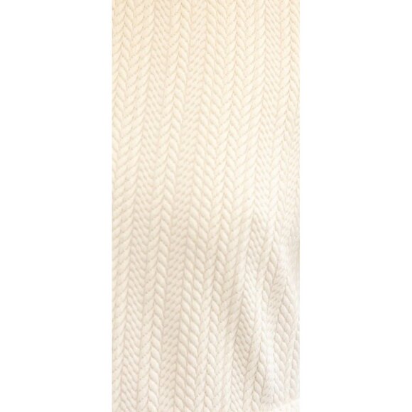 NWT Voy Womens Blue & White Two-Tone Dress W/ Knit Textured Top & Puff Sleeves~S - Picture 5 of 8